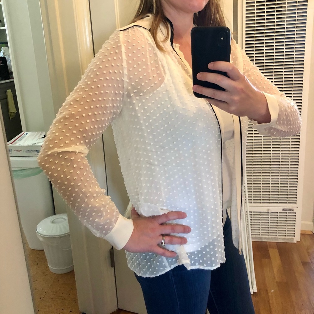 Pablo Gerard Darel Silk Button Up Top